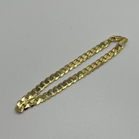 Mens Thick Gold Miami Cuban Curb Bracelet - 8.5" HEAVY - 925 Italy - Picture 1 of 4